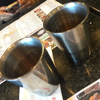 BCD Tofu House - Complimentary green tea in these cool little cups! - Korean Near Me - Irvine, California BCD Tofu House - Complimentary green tea in these cool little cups! - Korean Near Me - Irvine, California