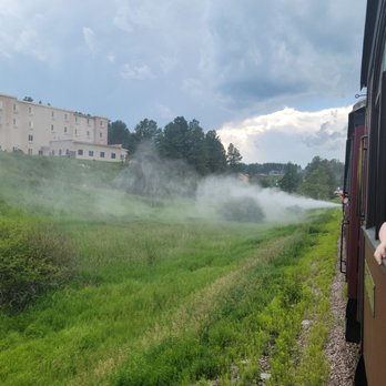 1880 Train - Steam Blow Off, which cleans the boilers pipes of buildup. - Transportation Near Me - Hill City, South Dakota