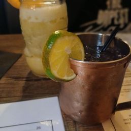 Painkiller mocktail and blueberry mule.
