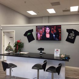 Clean friendly and comfortable waiting area has large TV you can watch while you wait. Clean friendly and comfortable waiting area has large TV you can watch while you wait.
