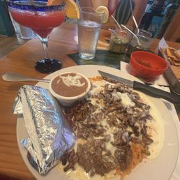 Steak cheese rice and beans Steak cheese rice and beans