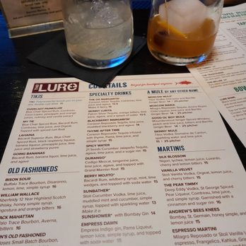The Lure - old fashioned and spicy water (spicy margarita). Are these filled fully? - Pool Halls Near Me - Saint Petersburg, Florida