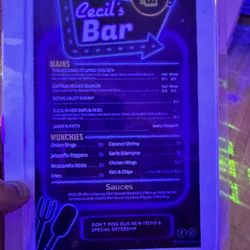 Cecils Bar - Menu