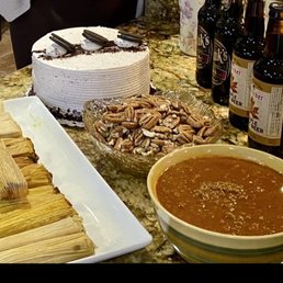 Tamales with chili con carne. Oreo chocolate cake with pecans & root beer. My color was brown for a "Color themed" food party. Tamales with chili con carne. Oreo chocolate cake with pecans & root beer. My color was brown for a "Color themed" food party.
