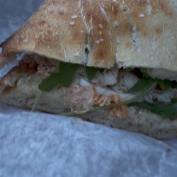 Zizza Authentic Pizzeria - Florentine Zzandwhich! Spicy Diavolo with chicken! 10/10!! Yum!