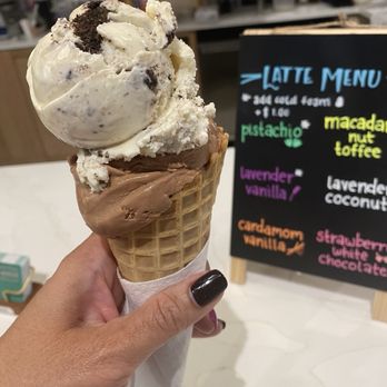 Authors Ice Creams & Coffee - Cookies and Cream with Chocolate Cone - Ice Cream & Frozen Yogurt Near Me - Ashburn, Virginia