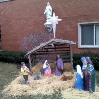 Holy Trinity Church - Nativity scene outside the rectory - Churches Near Me - Westmont, Illinois Holy Trinity Church - Nativity scene outside the rectory - Churches Near Me - Westmont, Illinois
