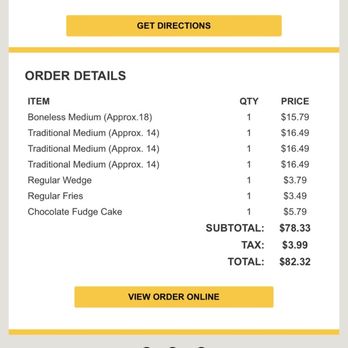 Buffalo Wild Wings - Receipt - American Near Me - Waukesha, Wisconsin