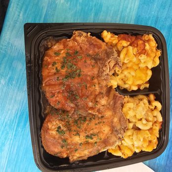 Booby's Kitchen - Smothered Porkchops Double Mac - Soul Food Near Me - Jacksonville, North Carolina Booby's Kitchen - Smothered Porkchops Double Mac - Soul Food Near Me - Jacksonville, North Carolina