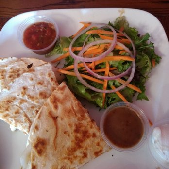 The Peppermill - Chicken quesadilla with house salad and balsamic dressing - New American Near Me - Abingdon, Virginia