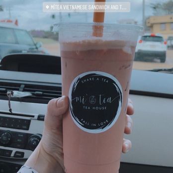 Mi & Tea - Pho Bowl - strawberry green milk tea - Bubble Tea Near Me - Oxford, Mississippi Mi & Tea - Pho Bowl - strawberry green milk tea - Bubble Tea Near Me - Oxford, Mississippi