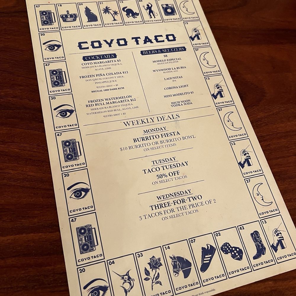 Coyo Taco - Menu - Mexican Near Me - Miami, Florida Coyo Taco - Menu - Mexican Near Me - Miami, Florida