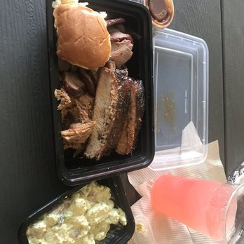 Copper Top BBQ - Big pine platter. Ribs, tri-tip, pulled pork, roll, and potato salad. - Barbeque Near Me - Big Pine, California Copper Top BBQ - Big pine platter. Ribs, tri-tip, pulled pork, roll, and potato salad. - Barbeque Near Me - Big Pine, California