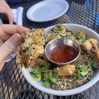 Tasty Harmony - NEW- sesame crusted oyster mushrooms (served with sweet chili sauce) - Vegan Near Me - Fort Collins, Colorado