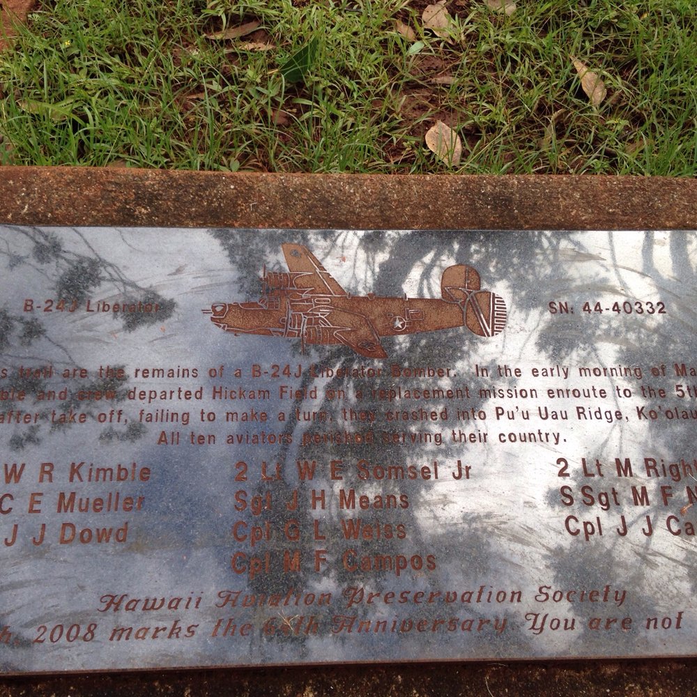 Aiea Loop Trail - We never found the plane, but this is the memorial - Hiking Near Me - Aiea, Hawaii