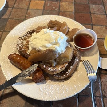 Cafe Mio - Apple cinnamon waffles and sausage. - Wine Bars Near Me - Gardiner, New York