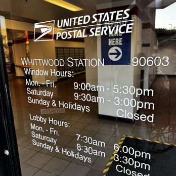 US Post Office - hours of operation - Post Offices Near Me - Whittier, California US Post Office - hours of operation - Post Offices Near Me - Whittier, California