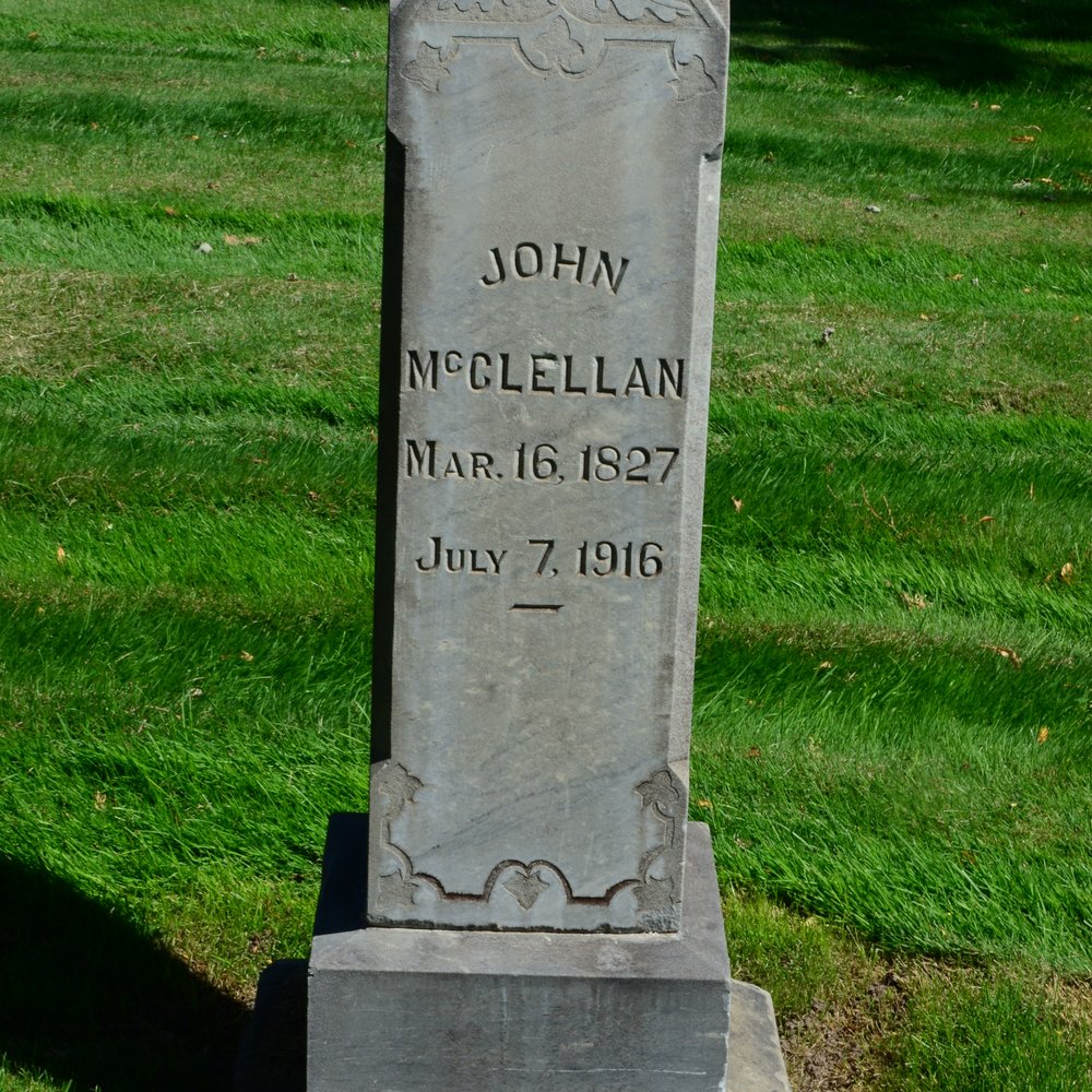 Pioneer Cemetery - Headstone of John McClellan, one of the 20 founders of Boise, who operated a ferry across the Boise River at Ninth Street. - Funeral Services & Cemeteries Near Me - Boise, Idaho Pioneer Cemetery - Headstone of John McClellan, one of the 20 founders of Boise, who operated a ferry across the Boise River at Ninth Street. - Funeral Services & Cemeteries Near Me - Boise, Idaho