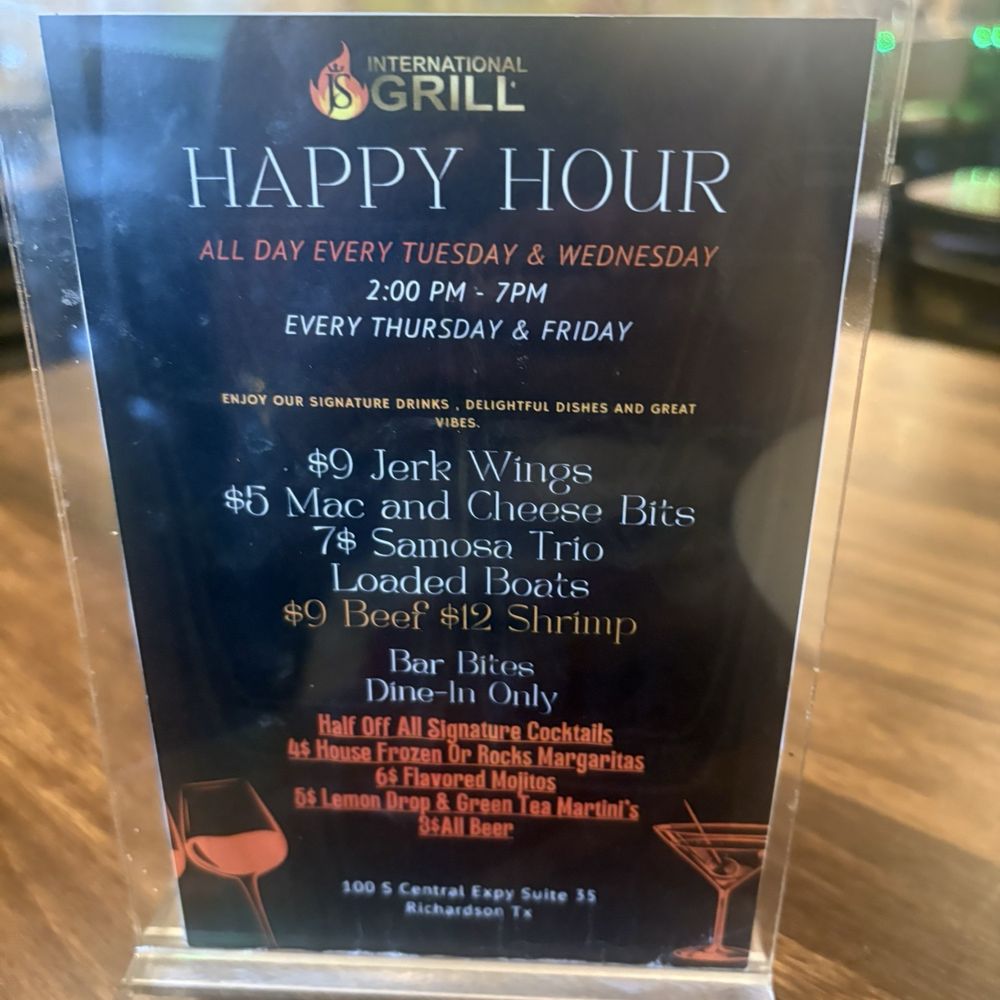 JS International Grill - Happy hour - Caribbean Near Me - Plano, Texas JS International Grill - Happy hour - Caribbean Near Me - Plano, Texas