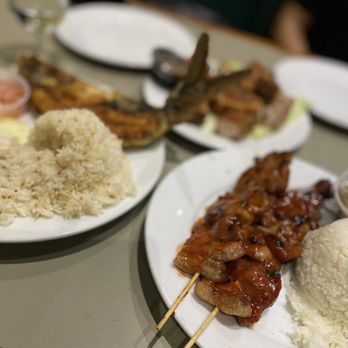Cafe Colma - Bangsilog , bbq pork & Lechon kawali in back 5/5 - Filipino Near Me - Colma, California