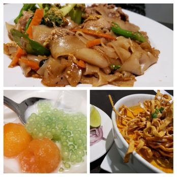 Chaba Thai Kitchen - Pad Se Ew pork, Khao Soi beef plus dessert.  Solid four star experience. - Thai Near Me - San Diego, California