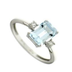 Oreficeria Gioielleria Orologeria Ciotti - Anello con acquamarina naturale,diamanti e oro bianco 18 carati