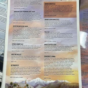 Hangar 24 Craft Brewing - Menu as 2024 - Breweries Near Me - Riverside, California