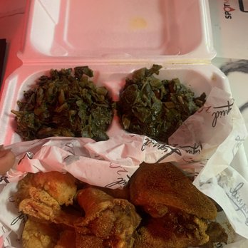 Liquid 2.0 - Wing & Shrimp Dinner , Double Collard Greens (Jerk season) - Lounges Near Me - Richmond, Virginia
