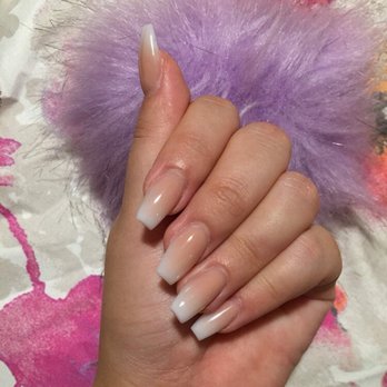 Hot Nails - French ombré coffin-shape acrylic manicure by Vivian at Hot Nails - Nail Salons Near Me - Kailua-Kona, Hawaii Hot Nails - French ombré coffin-shape acrylic manicure by Vivian at Hot Nails - Nail Salons Near Me - Kailua-Kona, Hawaii