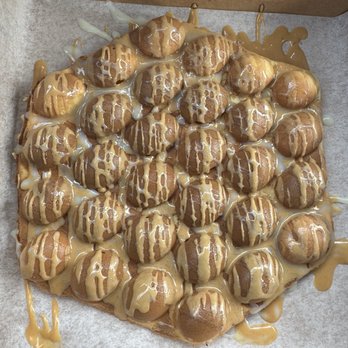 Ball Ball Waffle - HK Ball Waffle with condensed milk and peanut butter - Hong Kong Style Cafe Near Me - Cleveland, Ohio