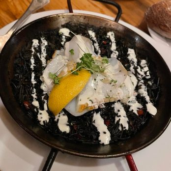 The Harvest Vine - SEPIAS A LA PLANCHA (seared cuttlefish with squid ink noodles) - Tapas Bars Near Me - Seattle, Washington The Harvest Vine - SEPIAS A LA PLANCHA (seared cuttlefish with squid ink noodles) - Tapas Bars Near Me - Seattle, Washington