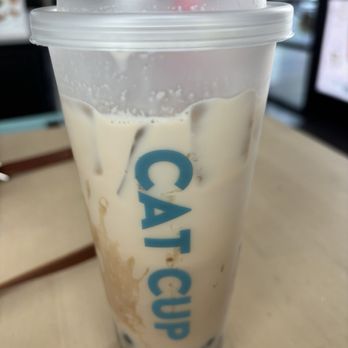 Cat Cup - classic milk tea with black tea and boba, half sweet. - Bubble Tea Near Me - West Valley City, Utah Cat Cup - classic milk tea with black tea and boba, half sweet. - Bubble Tea Near Me - West Valley City, Utah