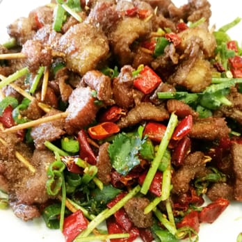 Sichuan Impression - Toothpick lamb 牙籖羊肉 - Good flavoring but choice of cut is a bit lean, could be tough to chew. - Szechuan Near Me - Alhambra, California