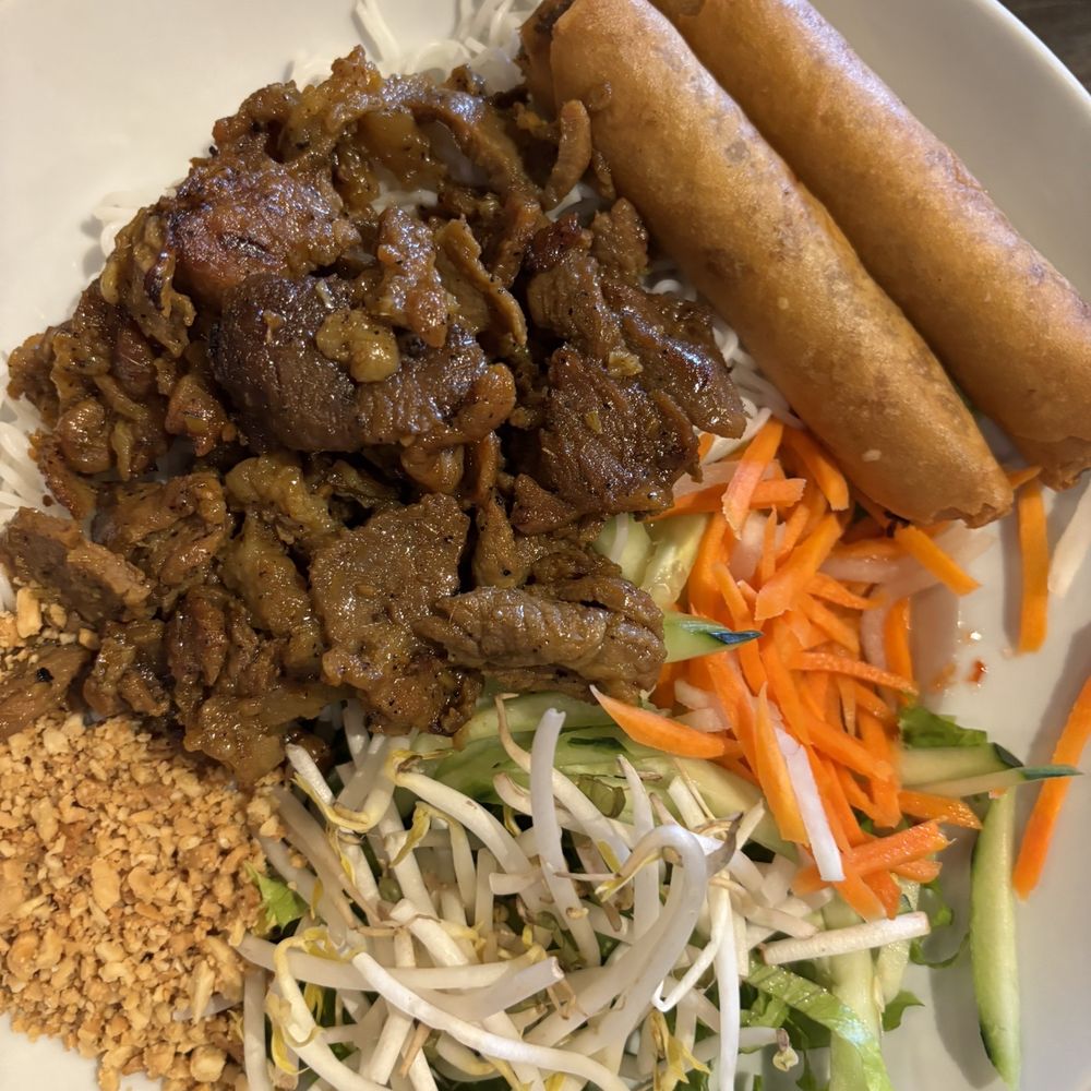 Simply Pho House - Grilled pork with rolls Vermicelli - huge portion!! - Asian Fusion Near Me - Marble Falls, Texas Simply Pho House - Grilled pork with rolls Vermicelli - huge portion!! - Asian Fusion Near Me - Marble Falls, Texas