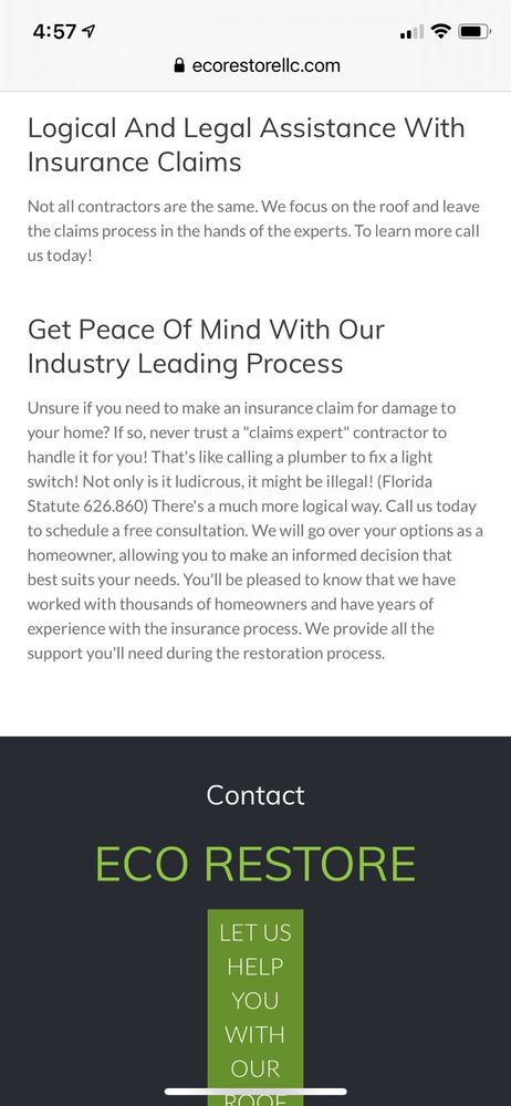 Slide of Eco Restore