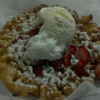 Reba's Funnel Cakes - 1/2 strawberries, 1/2 ice-cream w/whipped cream - Reba Special - Food Stands Near Me - Washington, DC, District of Columbia Reba's Funnel Cakes - 1/2 strawberries, 1/2 ice-cream w/whipped cream - Reba Special - Food Stands Near Me - Washington, DC, District of Columbia