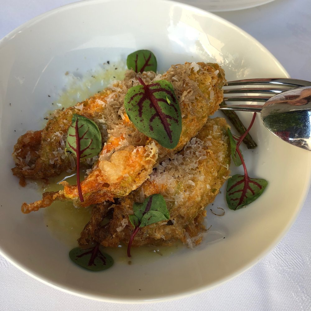 Sofia - Crab-stuffed zucchini flowers - Italian Near Me - Toronto, Ontario Sofia - Crab-stuffed zucchini flowers - Italian Near Me - Toronto, Ontario