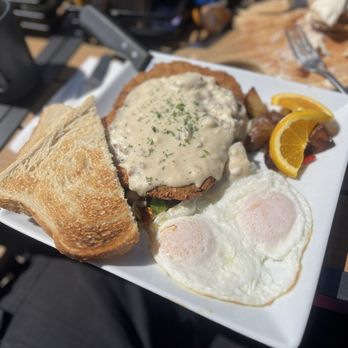 The Tower Grill - Country fried steak with over easy eggs - American Near Me - Nampa, Idaho The Tower Grill - Country fried steak with over easy eggs - American Near Me - Nampa, Idaho