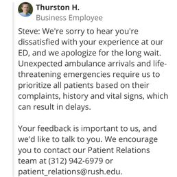 This is the Reply for every single negative ER review This is the Reply for every single negative ER review