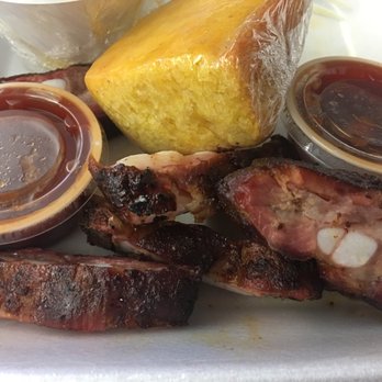 George's Happy Hog Barbeque - Riblets, cornbread & greens - absolutely delicious!! - Barbeque Near Me - Oklahoma City, Oklahoma