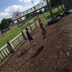 Rolling River Playground - Zip line and picnic tables