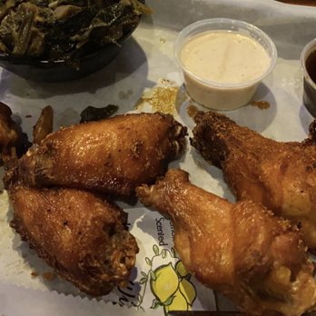 Local Cue - Smoked wings, collard greens, Alabama white, NC vinegar - Barbeque Near Me - Greenville, South Carolina Local Cue - Smoked wings, collard greens, Alabama white, NC vinegar - Barbeque Near Me - Greenville, South Carolina