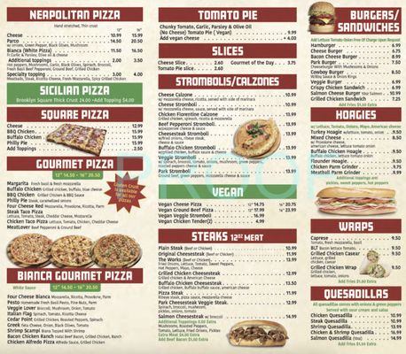 Menu photo 2 Park Pizza Philadelphia, PA Menu photo 2 Park Pizza Philadelphia, PA