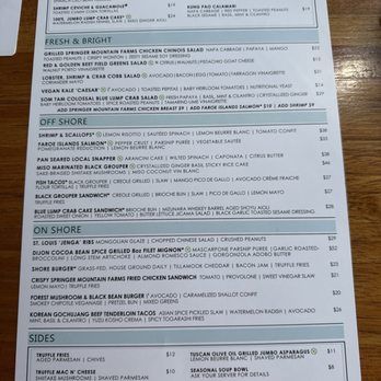 Shore - Menu - New American Near Me - Longboat Key, Florida