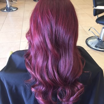 Bebe Salon - Purple reddish color that Cindy did a custom mixture of colors for me - Hair Stylists Near Me - Garden Grove, California