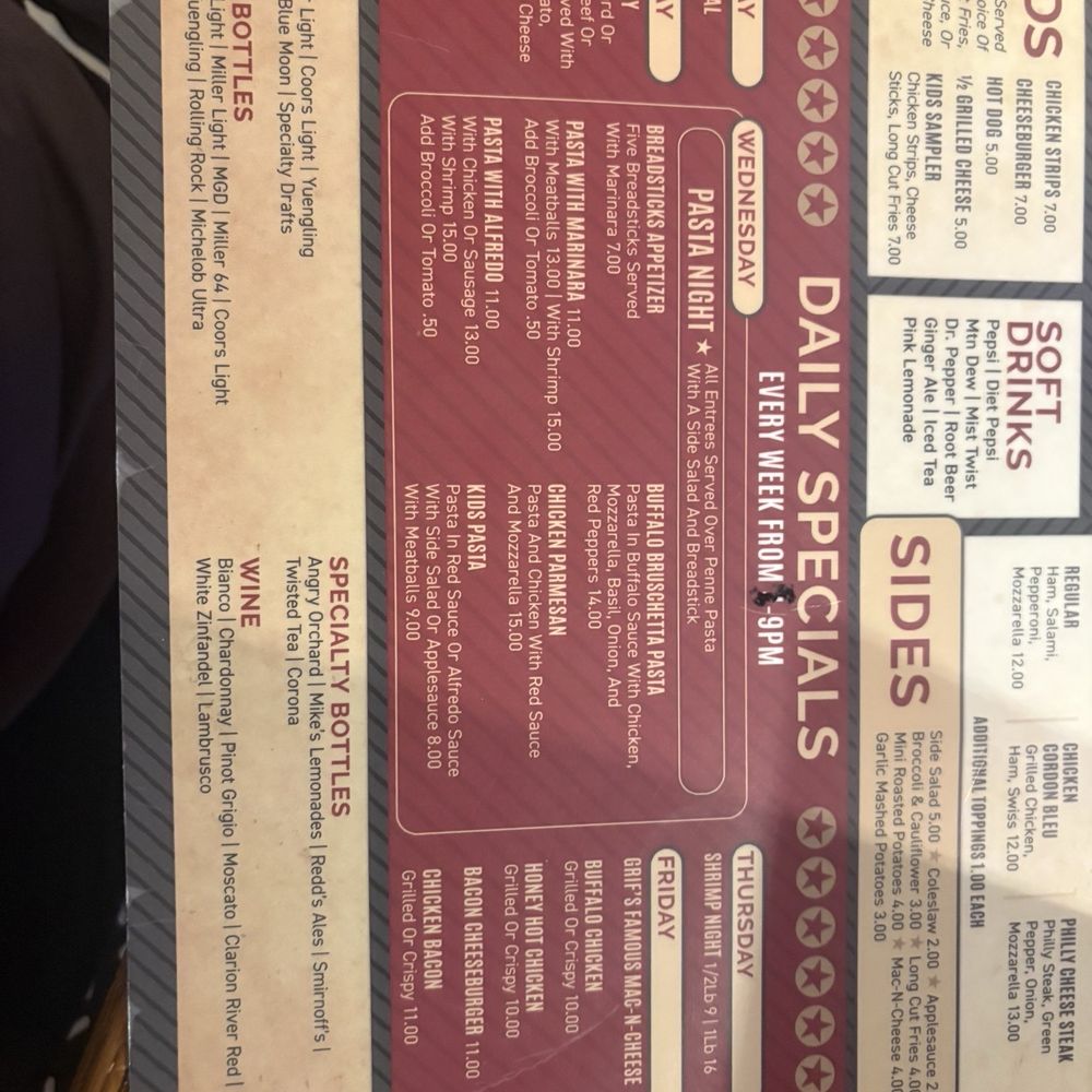 Griffith Tavern - Menu - Bars Near Me - Armagh, Pennsylvania Griffith Tavern - Menu - Bars Near Me - Armagh, Pennsylvania