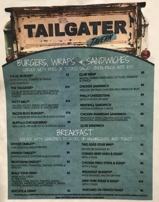 Menu photo 7 The Tailgater Tavern Las Vegas, NV