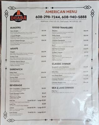 Menu photo 1 Highway Dhaba Bar & Grill DeForest, WI Menu photo 1 Highway Dhaba Bar & Grill DeForest, WI