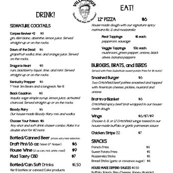 Villainous - Cocktail and Food Menu - Tabletop Games Near Me - Lexington, Kentucky Villainous - Cocktail and Food Menu - Tabletop Games Near Me - Lexington, Kentucky