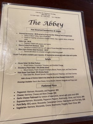 Menu photo 4 The Abbey Townsend, TN Menu photo 4 The Abbey Townsend, TN
